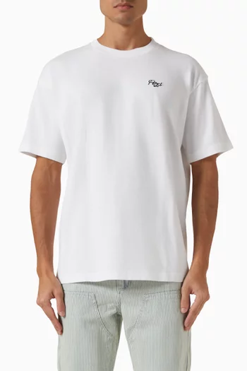 تي شيرت فضفاض بعبارة Du Temps قطن