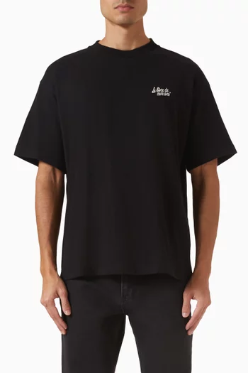 تي شيرت فضفاض بعبارة Le Livre De Mon Ami قطن