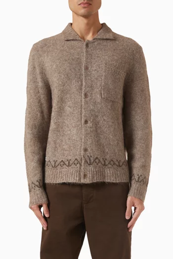 كارديغان نوفل بياقة صوف