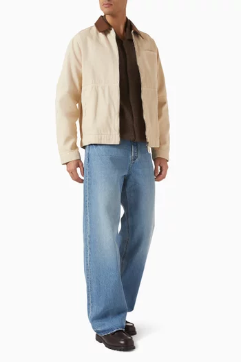 Preface Contrast Collar Jacket in Cotton Twill