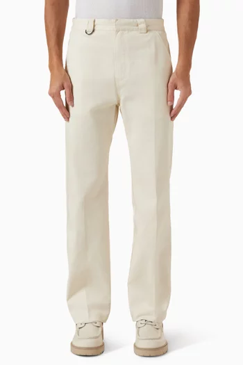 Stay Press Pants in Cotton Twill Canvas