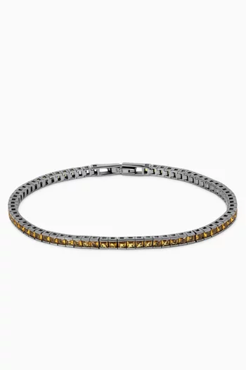 Quadro Tennis Bracelet in Rhodium-plated Sterling Silver