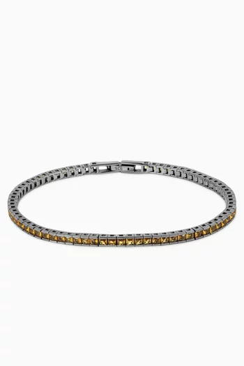 Quardro Tennis Bracelet in Rhodium-plated Sterling Silver