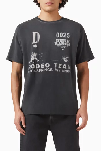 تي شيرت فينتج بطبعة Rodeo Team قطن