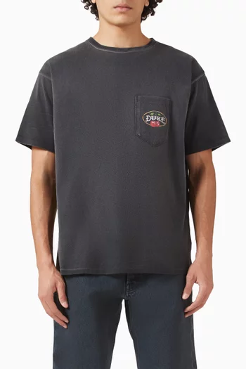 تي شيرت ديوك رانش فينتج مزين بكرز قطن