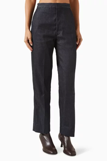 بنطال دينم بقصة ساق مستقيمة