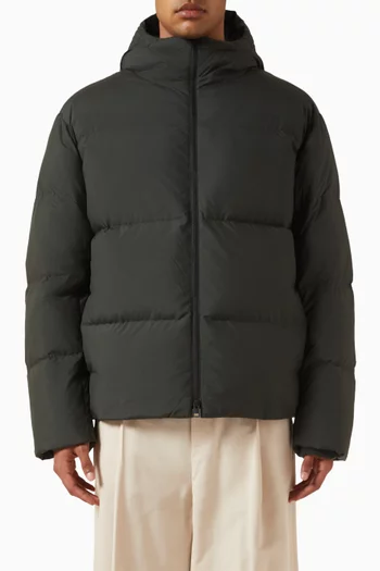 جاكيت منفوخ مبطن بالزغب بغطاء رأس