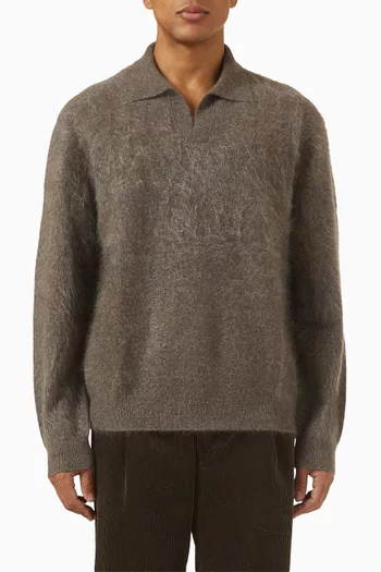 Polo Sweater in Brushed Cashmere