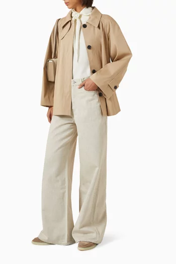 بنطال جينز بقصة ساق واسعة دينم