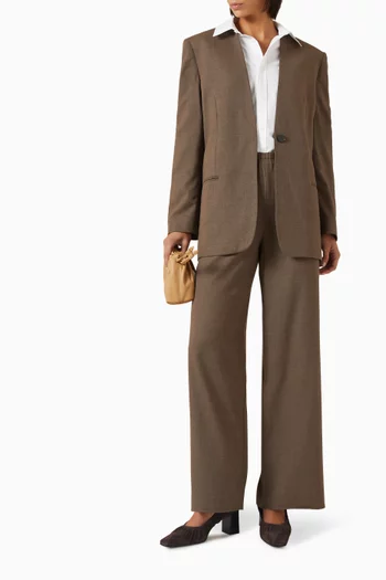 جاكيت مزيج صوف بدون ياقة