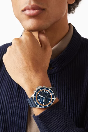 World Explorer Solar-powered Chronograph Watch, 43mm