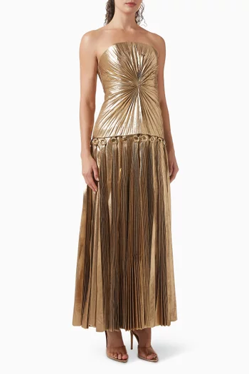 Fintry Maxi Dress in Foil-effect Fabric