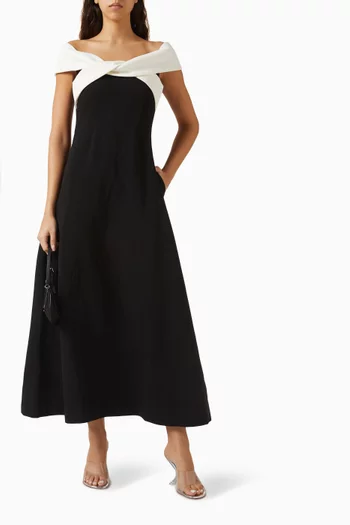 فستان ايترنل بفتحة رقبة بأكتاف مكشوفة وعقدة