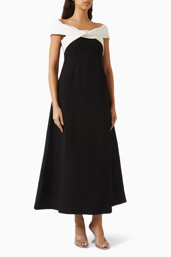 فستان ايترنل بفتحة رقبة بأكتاف مكشوفة وعقدة