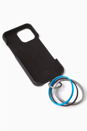 iPhone 16 Pro Max Tech Phone Case in Calfskin & Rubber