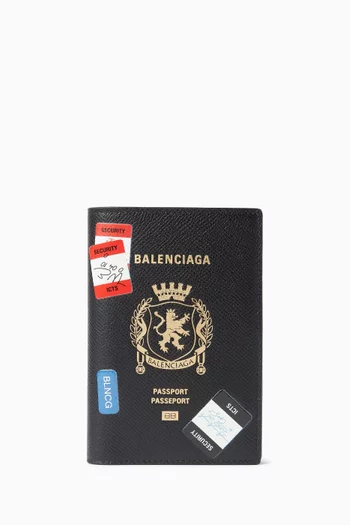 Logo Passport Holder in Leather