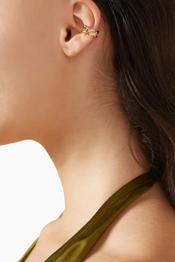 قرط مفرد محيط بالأذن مولتن سنو مرصع بالكريستال