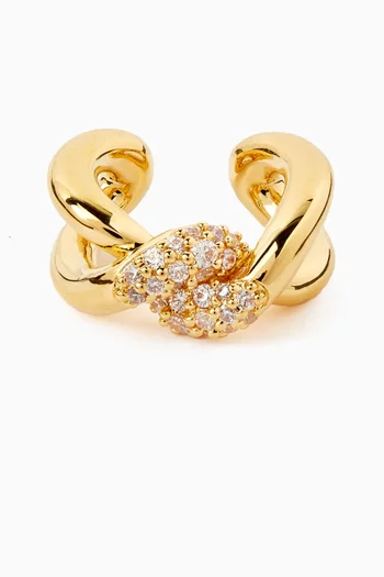 قرط مفرد محيط بالأذن مولتن سنو مرصع بالكريستال