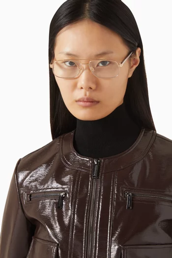 Evangeline Aviator Glasses in Stainless Steel