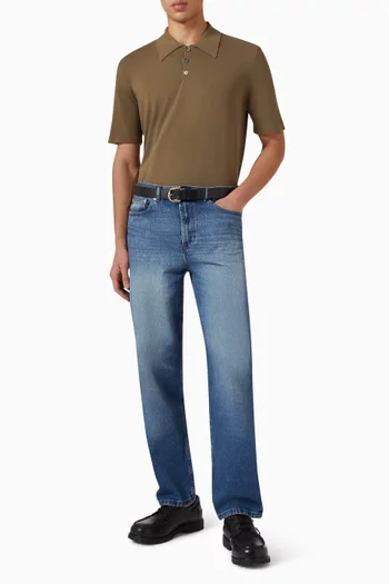 Logo Intarsia Polo Shirt in Cotton