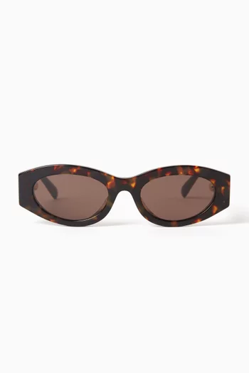 Pierced Oval Sunglasses in Acetate