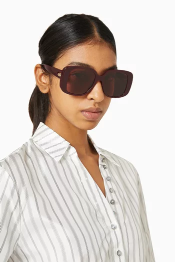 Pierced Square Sunglasses in Acetate