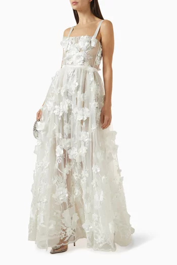 فستان انستازيا بزهور بارزة