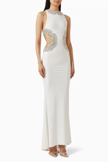 فستان سهرة كاميلا مطرز بأحجار الراين