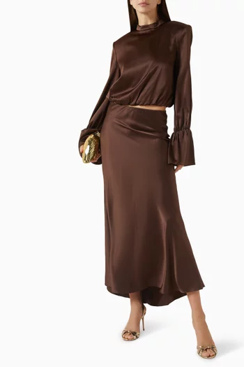 تنورة كلاريس متوسطة الطول ستان