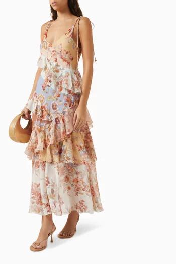 Awaken Frill Slip Dress in Cotton Blend