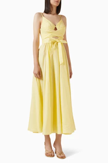 Awaken Knot-front Dress in Linen