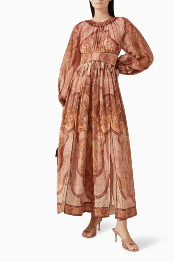 فستان واندرلست متوسط الطول مزيج قطن