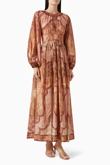 فستان واندرلست متوسط الطول مزيج قطن