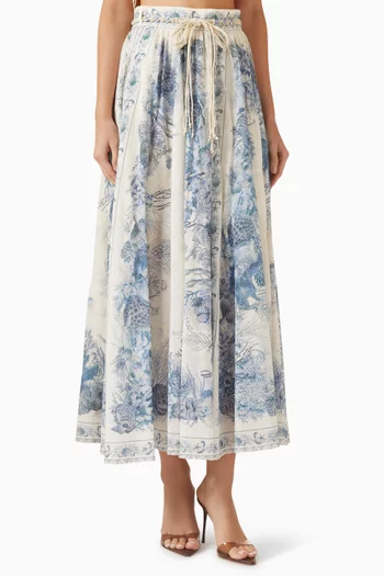 Wanderlust A-line Maxi Skirt in Cotton