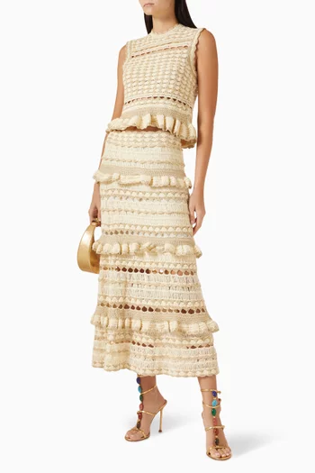 Wanderlust Crochet Tank Top in Viscose Blend