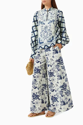 بنطال بقصة ساق واسعة