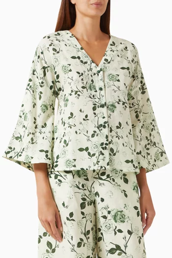 قميص بنقشة زهور