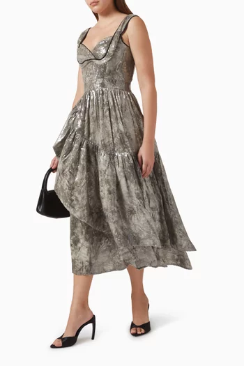 Silvermoon Midi Dress in Viscose Blend