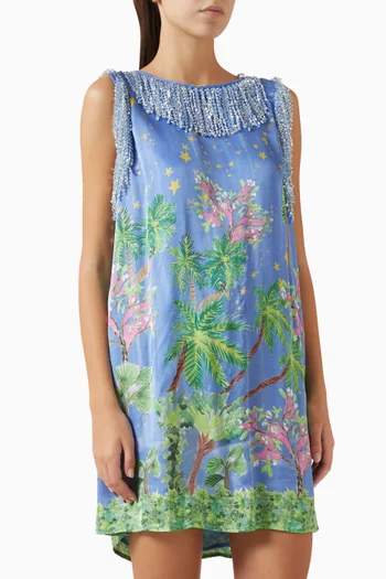 فستان اورسا قصير مزيج فيسكوز