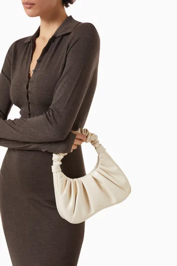 Gabbi Ruched Hobo Shoulder Bag in Vegan Leather