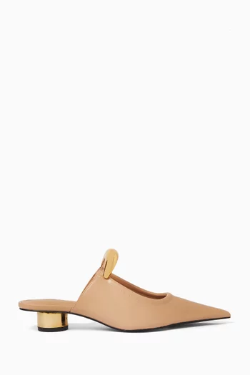 Helena Weave Pierced Mules in Leather