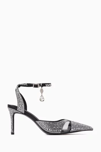 Haidi 85 Crystal-embellished Pumps in Vegan Leather