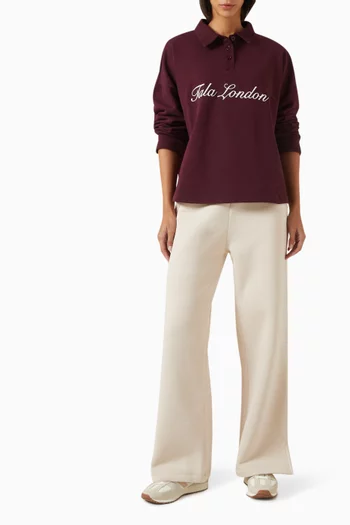 Rugby Polo Sweatshirt in Organic Cotton Blend