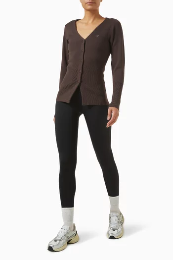 كارديغان منسوج بقصة على الخصر