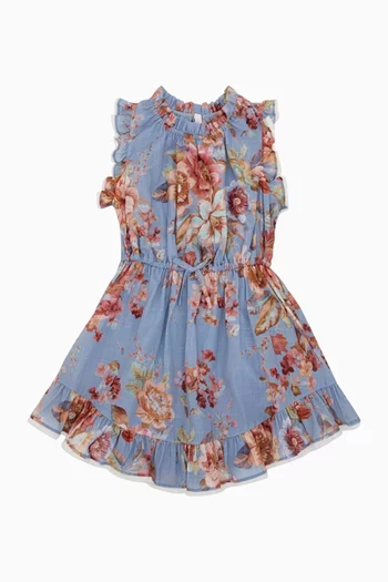 فستان اويكن بحافة واسعة قطن