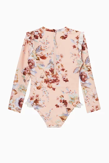 لباس سباحة قطعة واحدة أويكن بأكمام طويلة