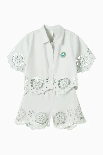 Awaken Broderie Anglaise Shorts in Cotton-poplin
