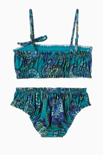 طقم بيكيني بيشنس  نايلون مطاطي بكشكش 