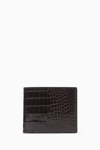 محفظة جلد بنقشة جلد التمساح