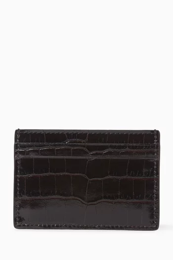 حافظة بطاقات ائتمان جلد بنقشة جلد التمساح